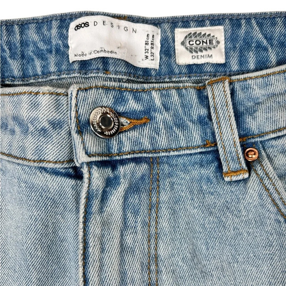 ASOS distressed straight leg jeans, 32x32, mid-wash denim - Picture 4 of 10